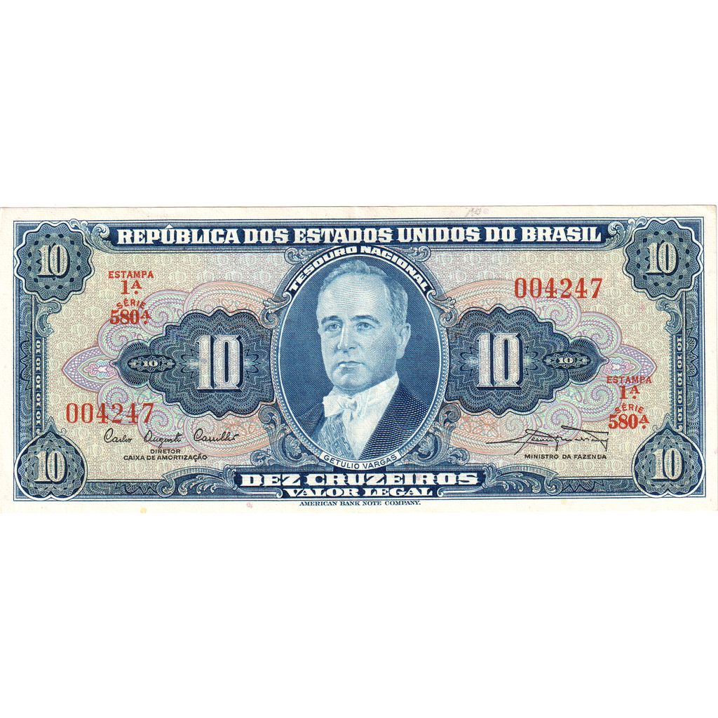 Brazilija, 
  
  10 Cruzeirov, 
  
  UNC (63)