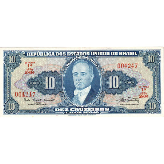 Brazilija, 
  
  10 Cruzeirov, 
  
  UNC (63)