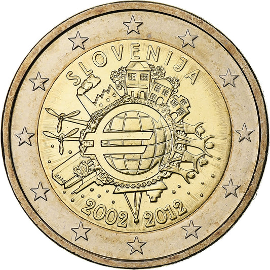 Slovenija, 
  
  2 evra, 
  
  Introduction de l'euro