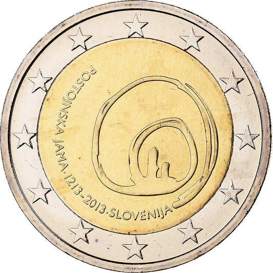 Slovenija, 
  
  2 evra, 
  
  Postojnska jama