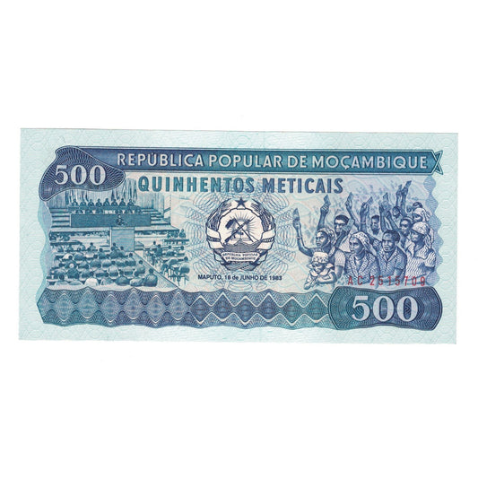 bankovec, 
  
  Mozambik, 
  
  500 metikov