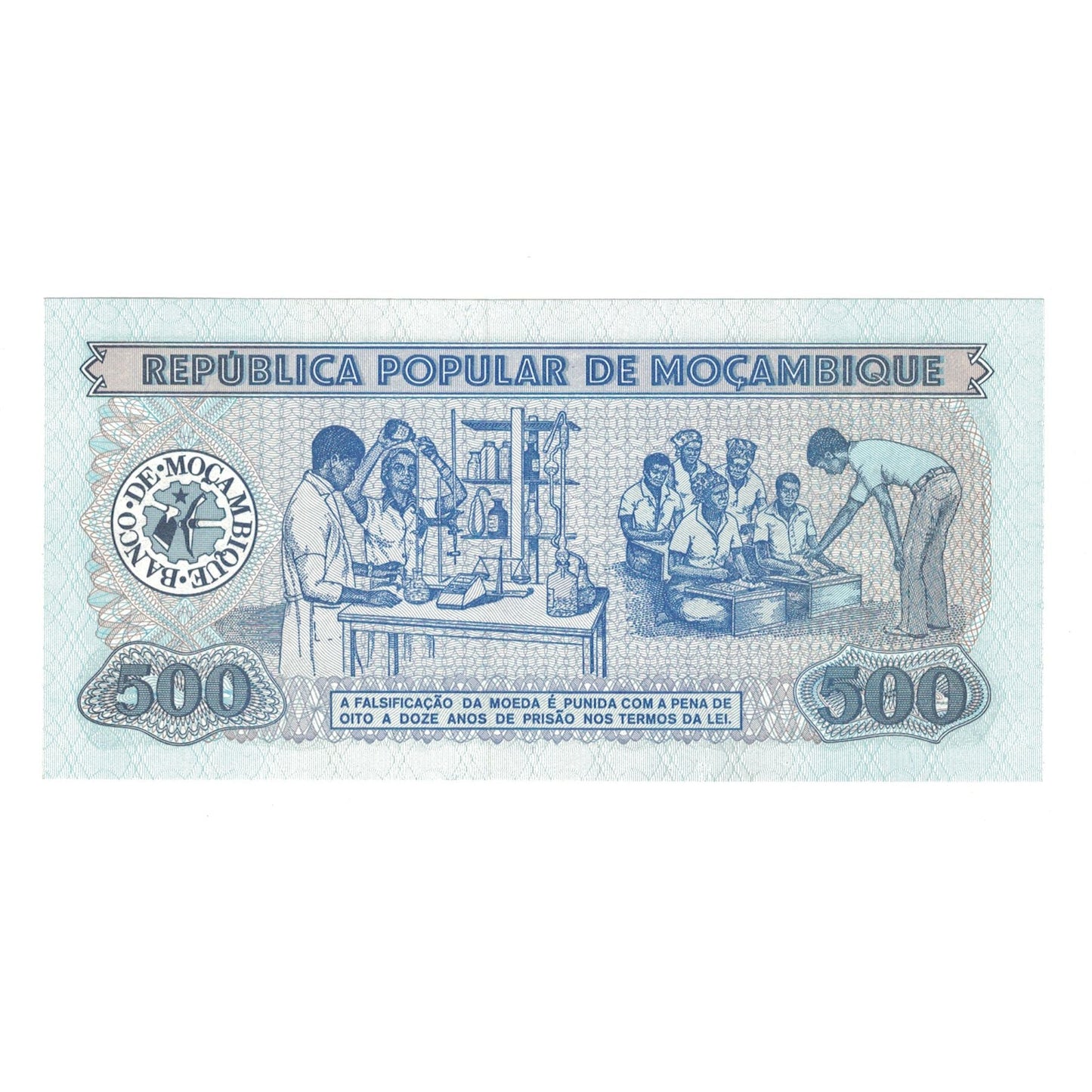 bankovec, 
  
  Mozambik, 
  
  500 metikov