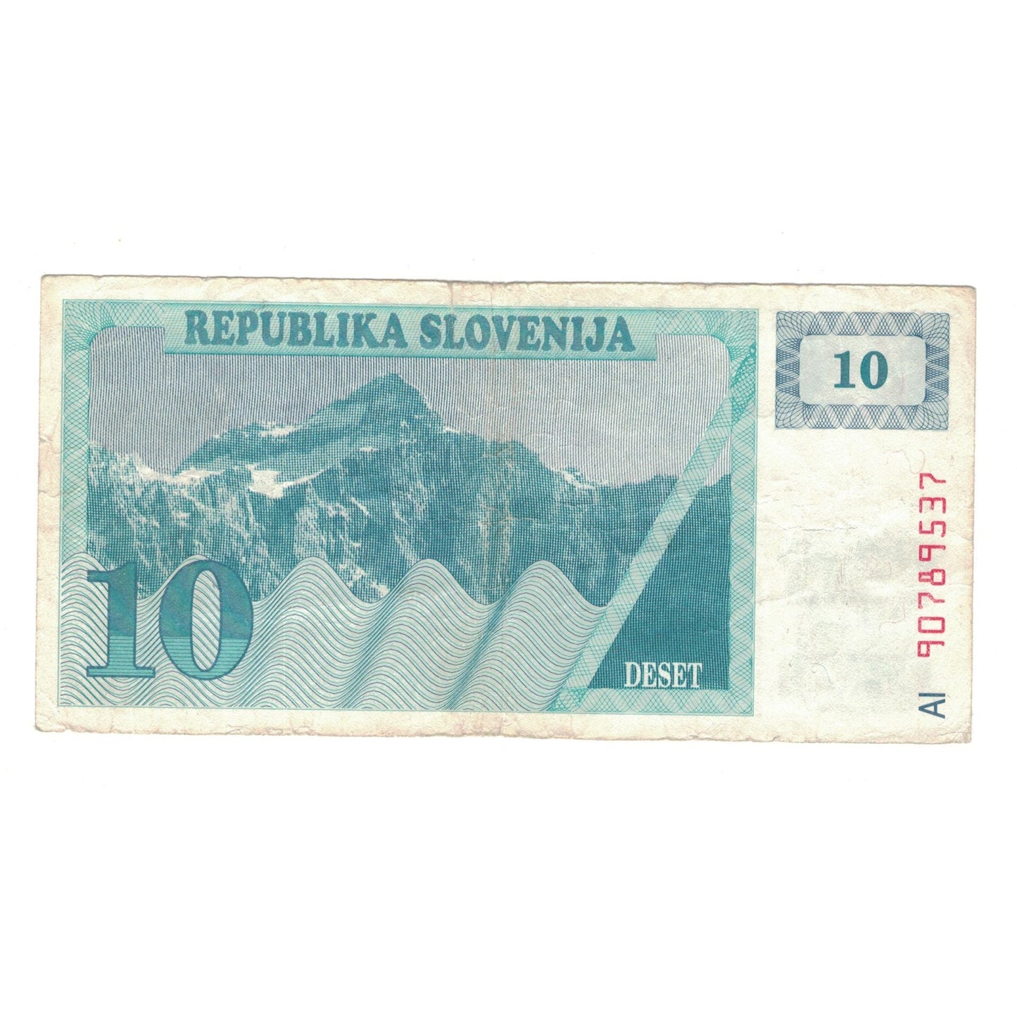 bankovec, 
  
  Slovenija, 
  
  10 (Tolarjev)