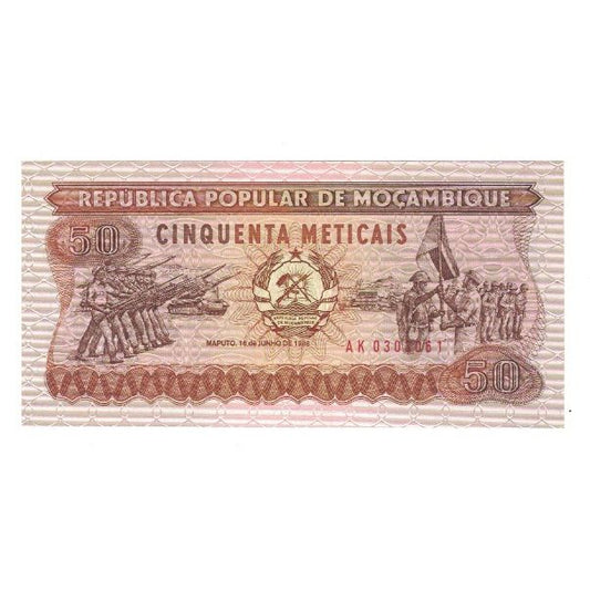 bankovec, 
  
  Mozambik, 
  
  50 Meticais