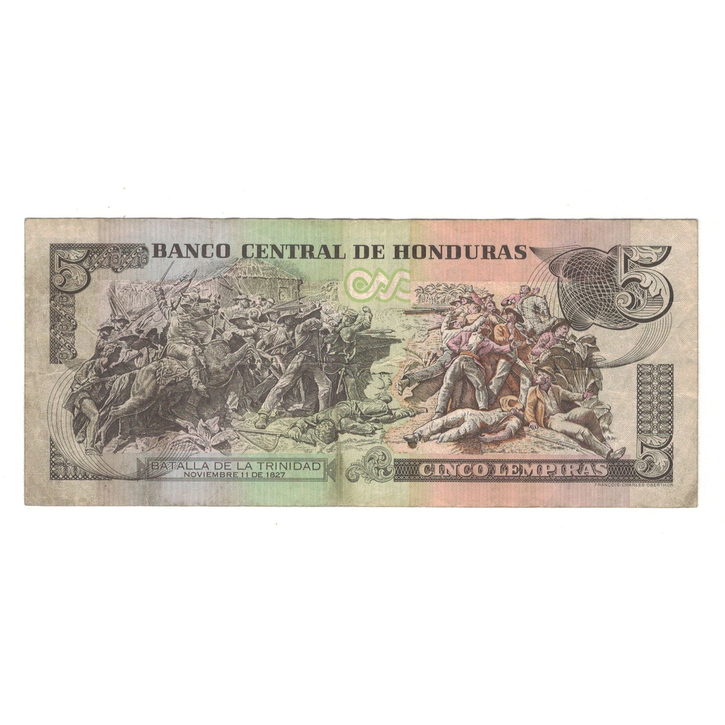 bankovec, 
  
  Honduras, 
  
  5 lempir