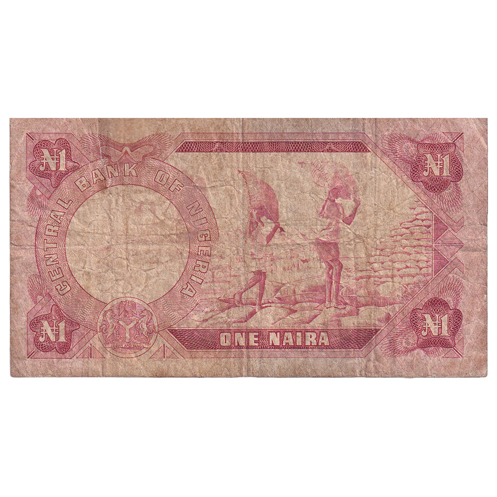 Nigerija, 
  
  1 Naira, 
  
  Brez datuma (1973-78)