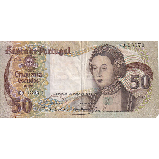 Portugalska, 
  
  50 eskudov, 
  
  1968