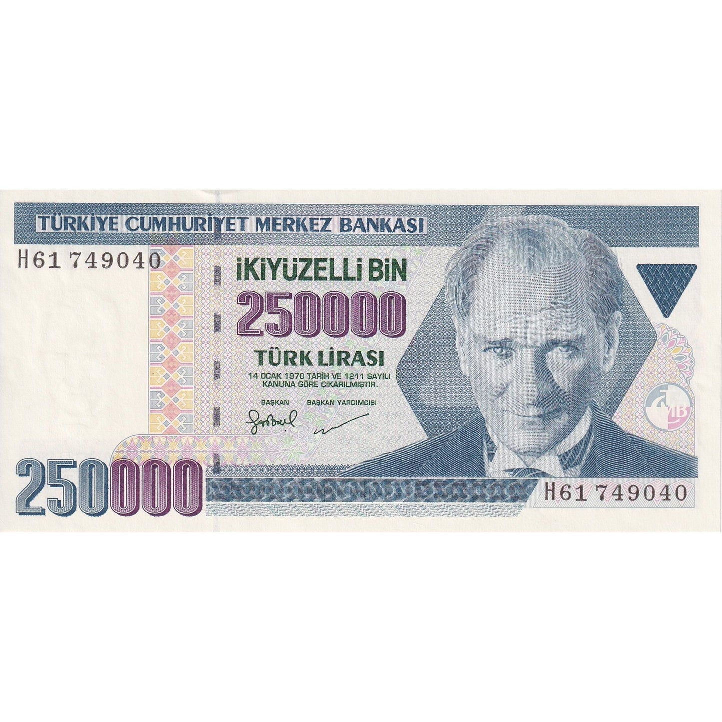 Turčija, 
  
  250, 
  
  000 lir