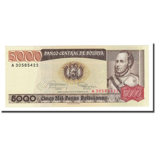 bankovec, 
  
  Bolivija, 
  
  5000 bolivianskih pesosov