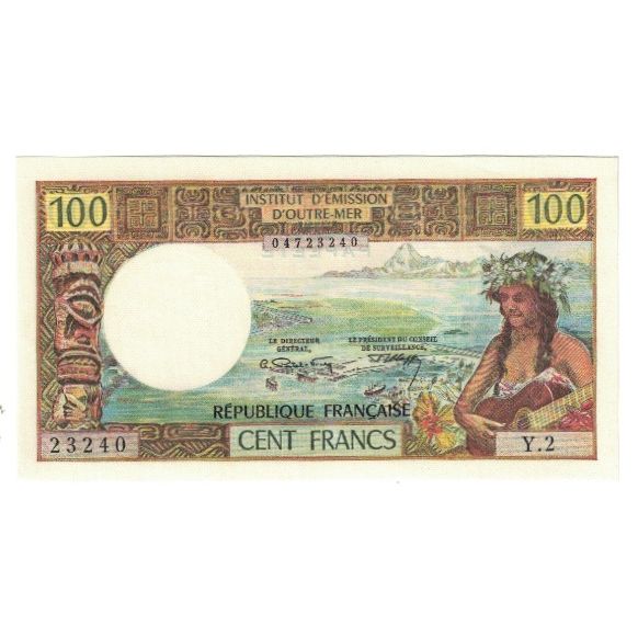 Tahiti, 
  
  100 frankov, 
  
  UNC (63)