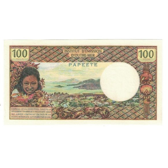 Tahiti, 
  
  100 frankov, 
  
  UNC (63)