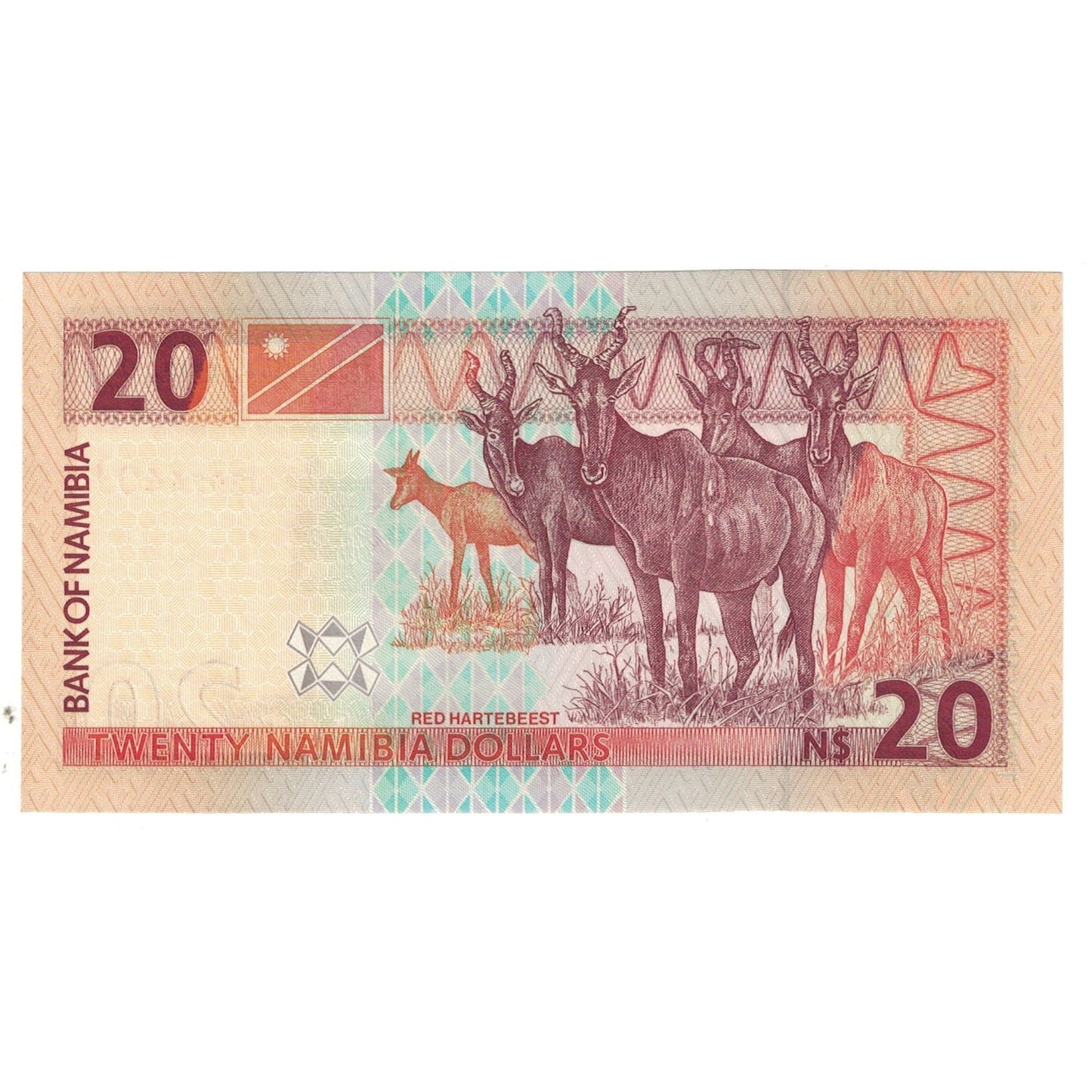 bankovec, 
  
  Namibija, 
  
  20 namibijskih dolarjev