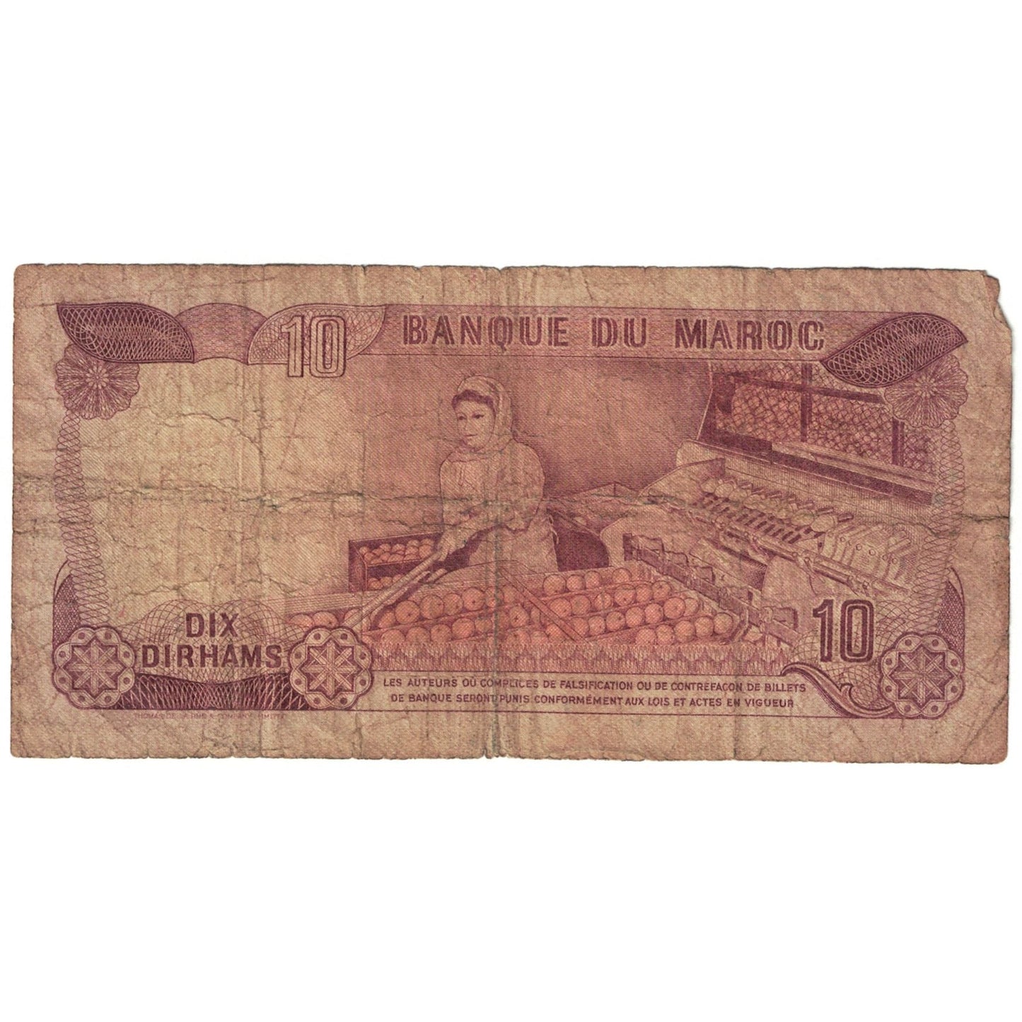 bankovec, 
  
  Maroko, 
  
  10 dirhamov