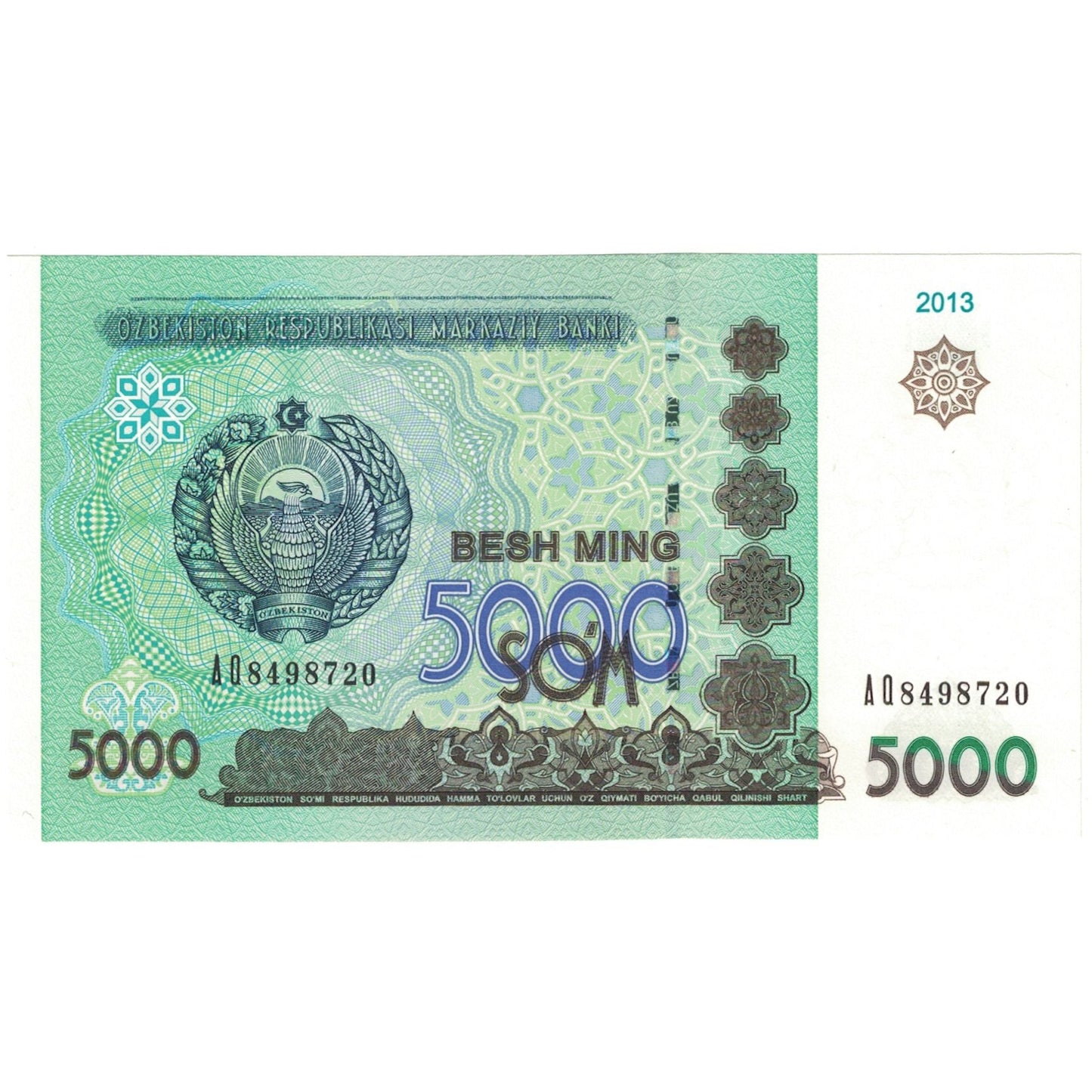 bankovec, 
  
  Uzbekistan, 
  
  5000 vsota