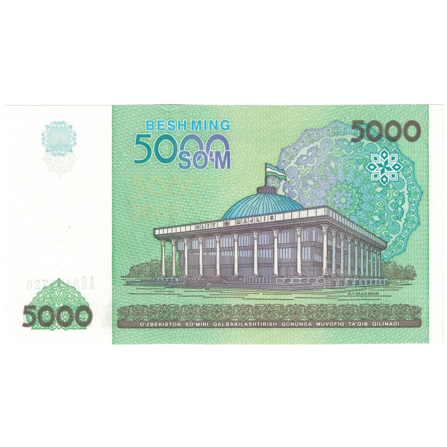 bankovec, 
  
  Uzbekistan, 
  
  5000 vsota