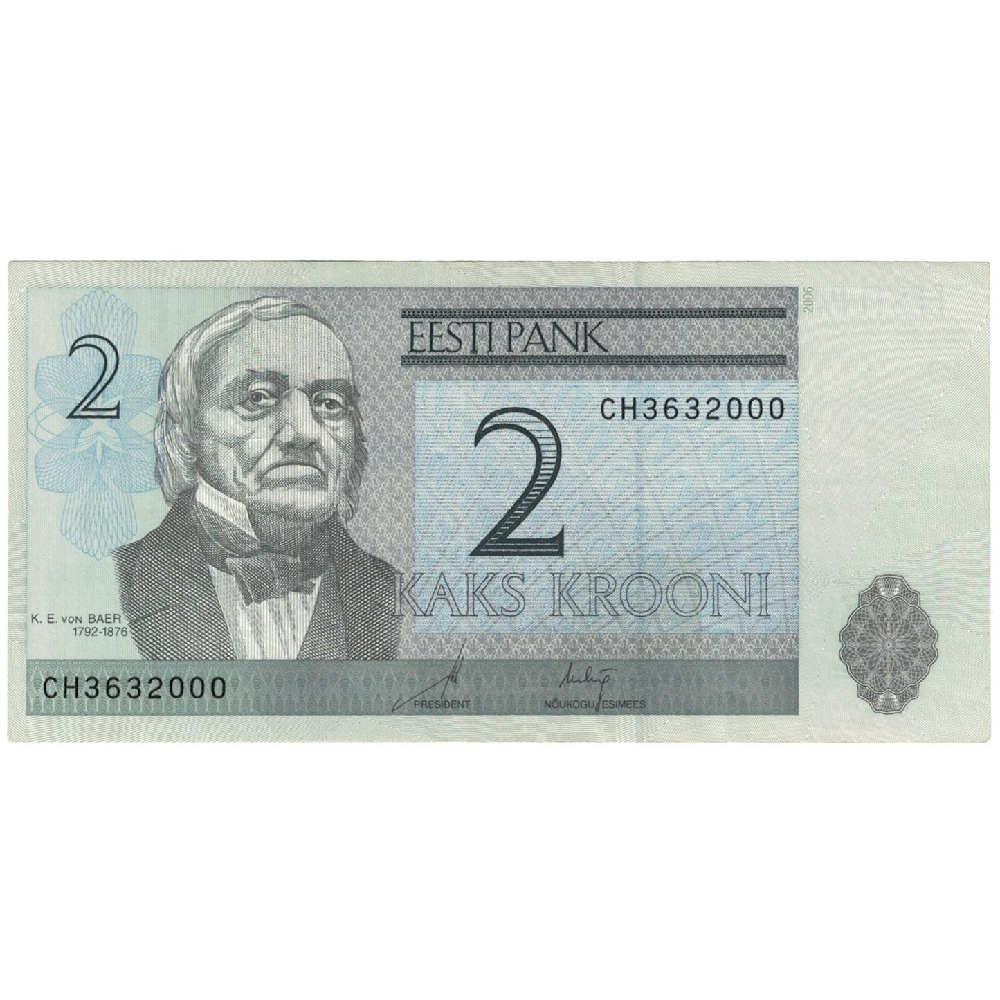 bankovec, 
  
  Estonija, 
  
  2 Krooni