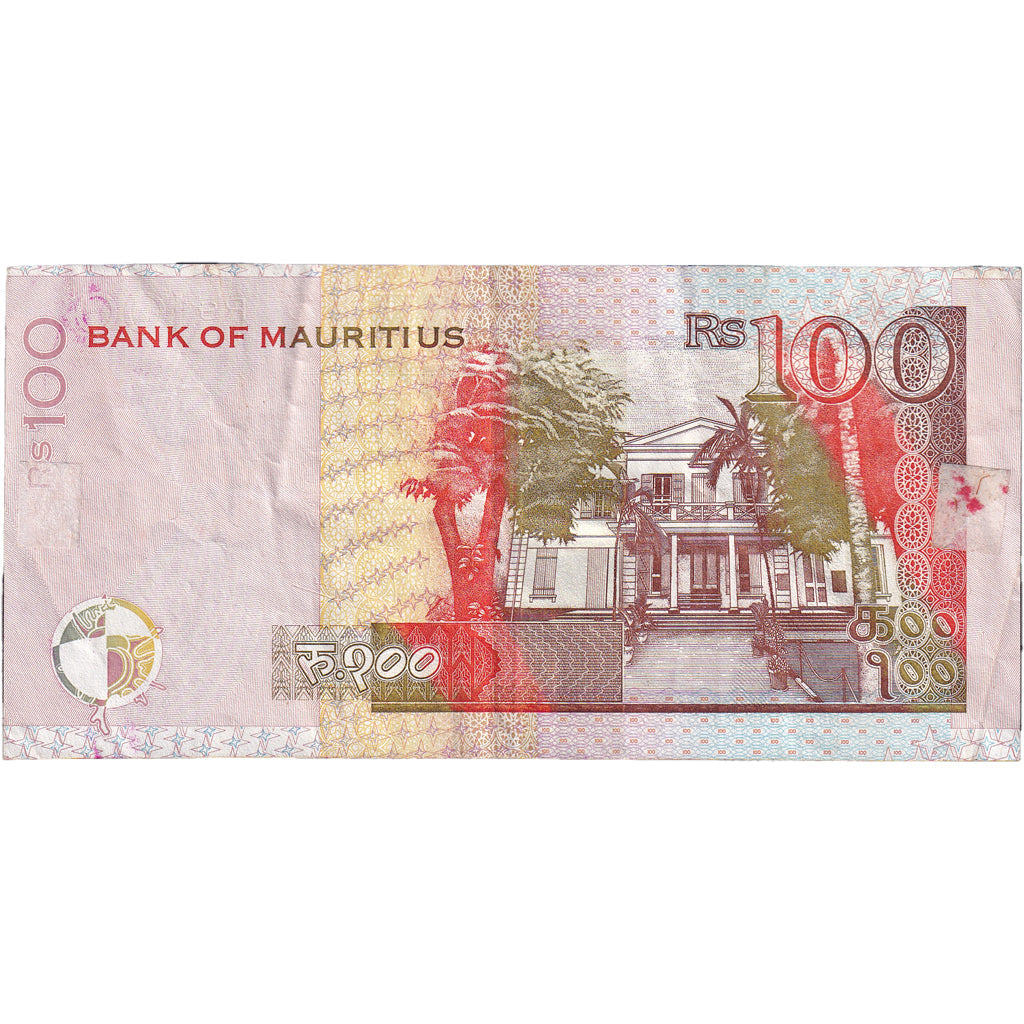 bankovec, 
  
  Mauritius, 
  
  100 rupij