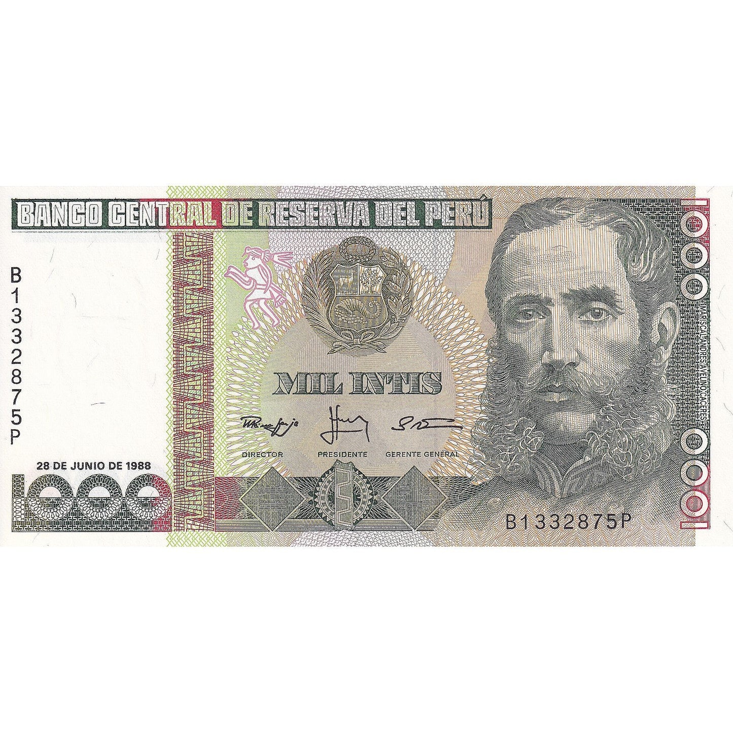 Peru, 
  
  1000 Intisov, 
  
  1988-06-28