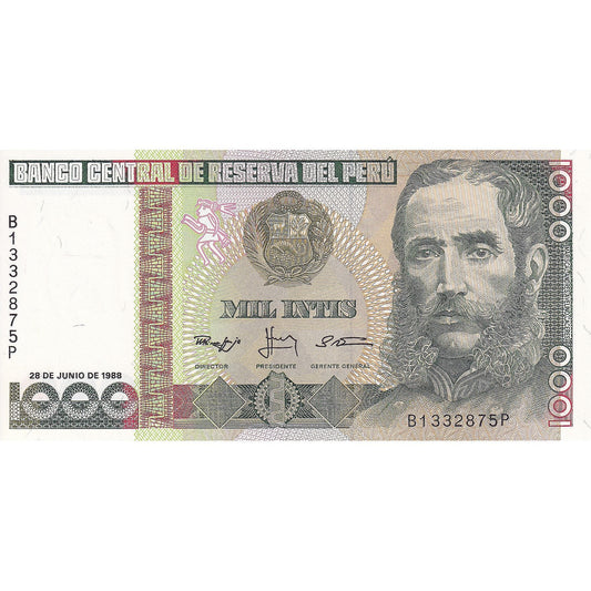 Peru, 
  
  1000 Intisov, 
  
  1988-06-28