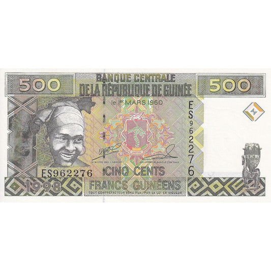 Gvineja, 
  
  500 frankov, 
  
  1998