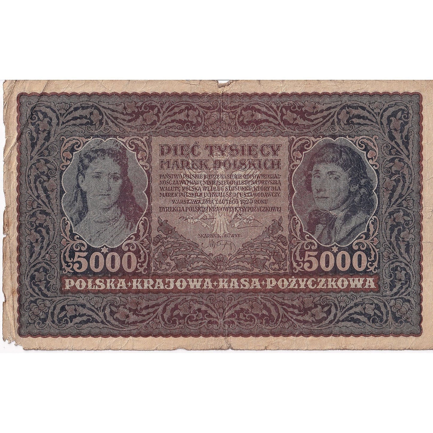 Poljska, 
  
  5000 Marek, 
  
  1920