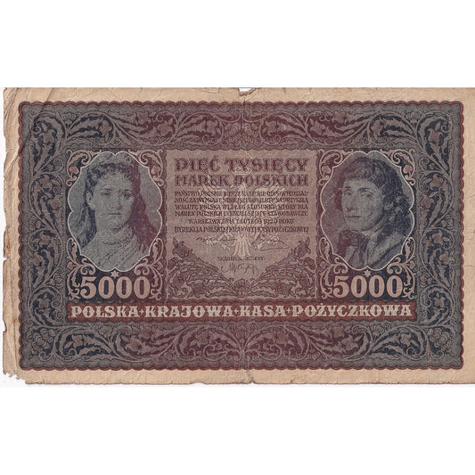 Poljska, 
  
  5000 Marek, 
  
  1920