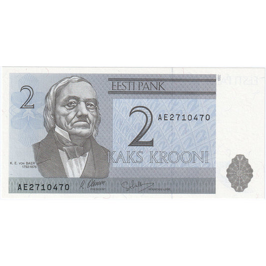 Estonija, 
  
  2 kroni, 
  
  1992