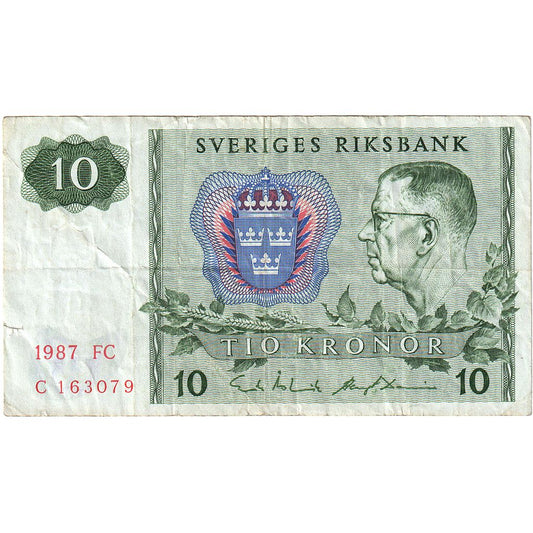 Švedska, 
  
  10 kron, 
  
  1987