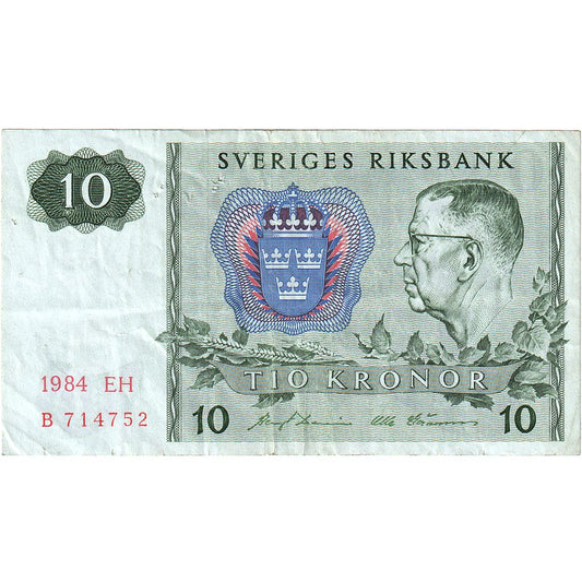 Švedska, 
  
  10 kron, 
  
  1963-1990