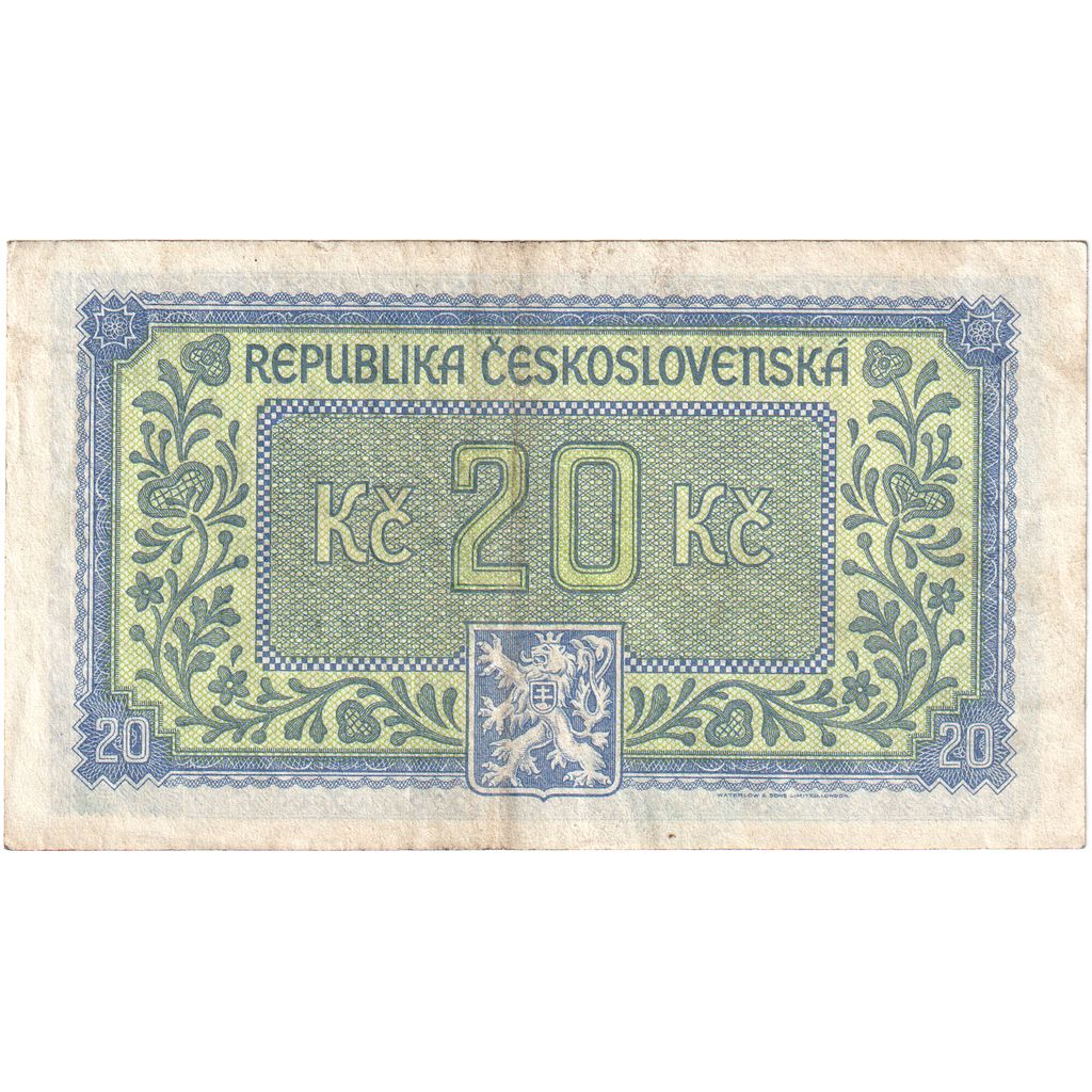 Češkoslovaška, 
  
  20 korunov, 
  
  VF (20-25)