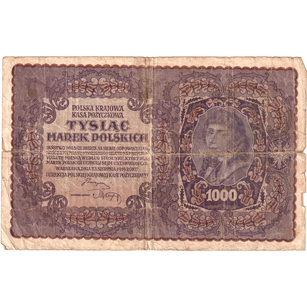 Poljska, 
  
  1000 Marek, 
  
  1919-08-23