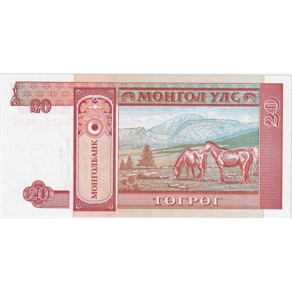 Mongolija, 
  
  20 Tugrik, 
  
  Brez datuma (1993)