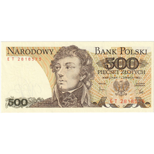 Poljska, 
  
  500 zlotov, 
  
  1982-06-01