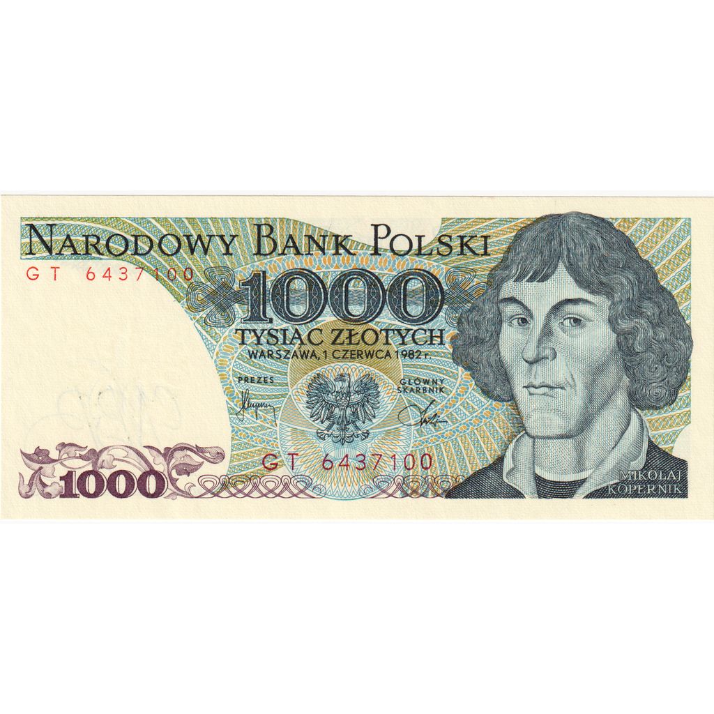 Poljska, 
  
  1000 zlotov, 
  
  1982-06-01