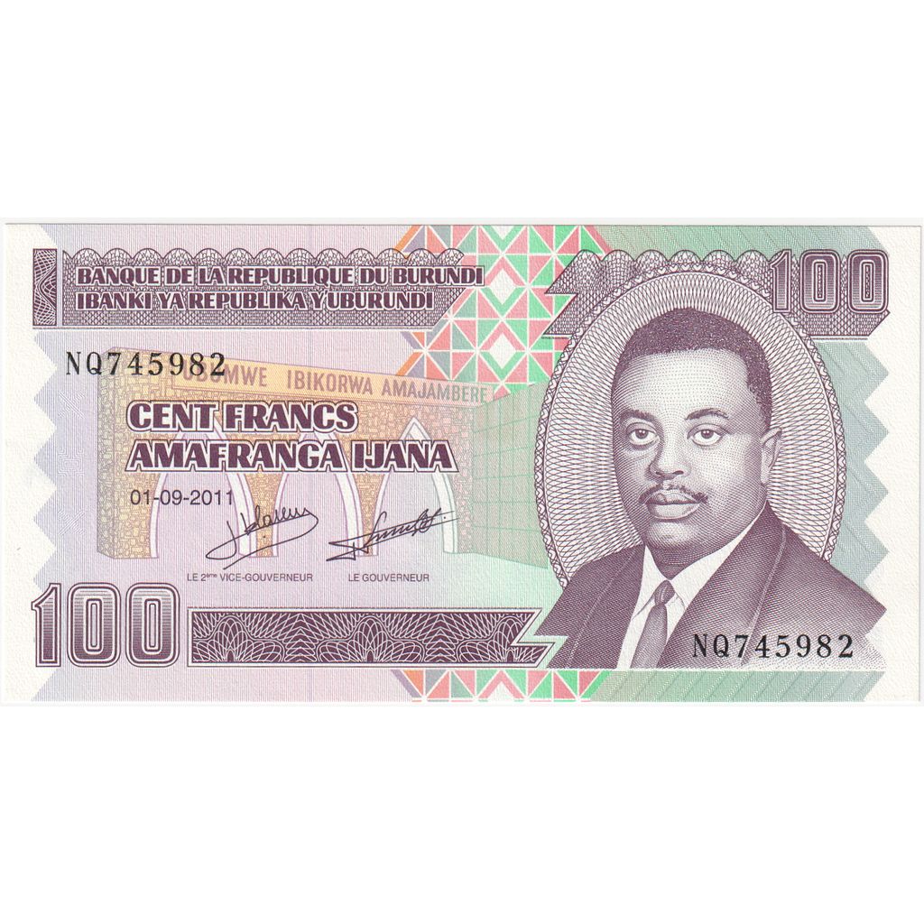 Burundi, 
  
  100 frankov, 
  
  UNC (65-70)