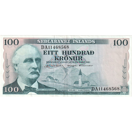 Islandija, 
  
  100 kron, 
  
  1961-03-29