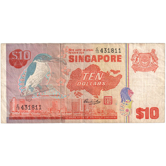 Singapur, 
  
  10 dolarjev, 
  
  VF (30-35)