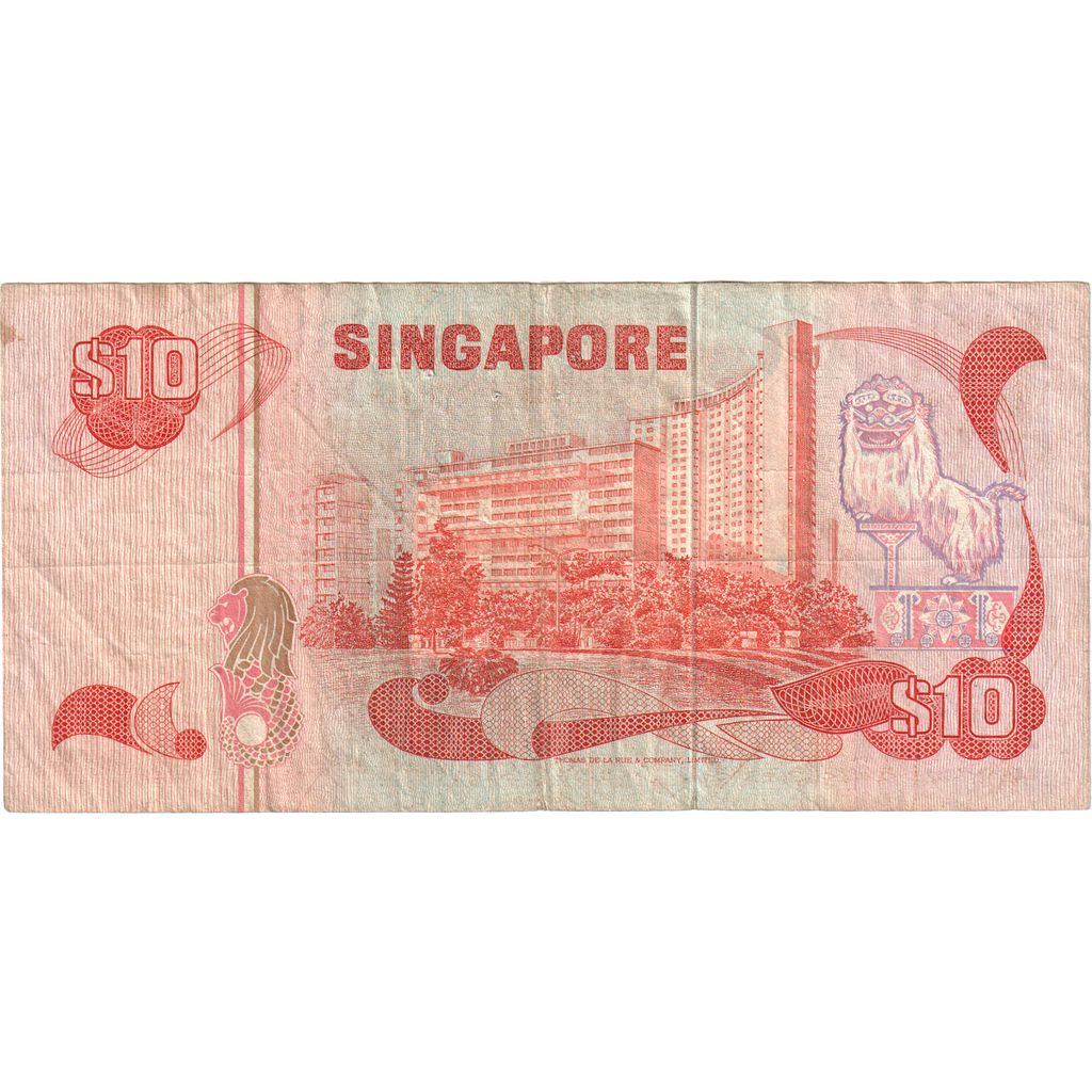 Singapur, 
  
  10 dolarjev, 
  
  VF (30-35)