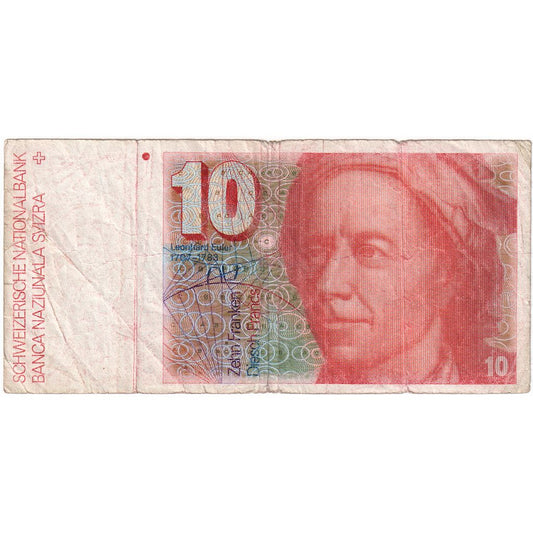 Švica, 
  
  10 frankov, 
  
  VF (20-25)