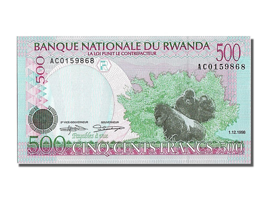 bankovec, 
  
  Ruanda, 
  
  500 frankov