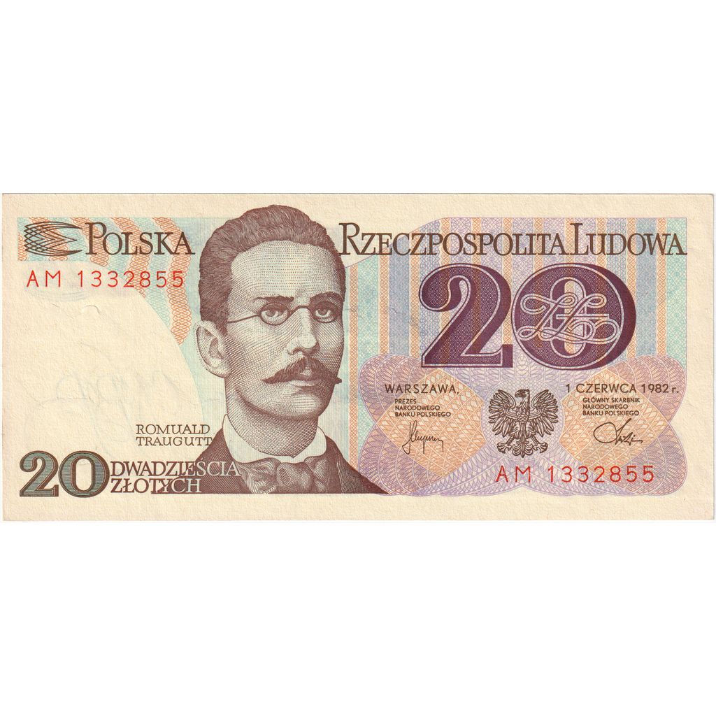 Poljska, 
  
  20 zlotov, 
  
  1982