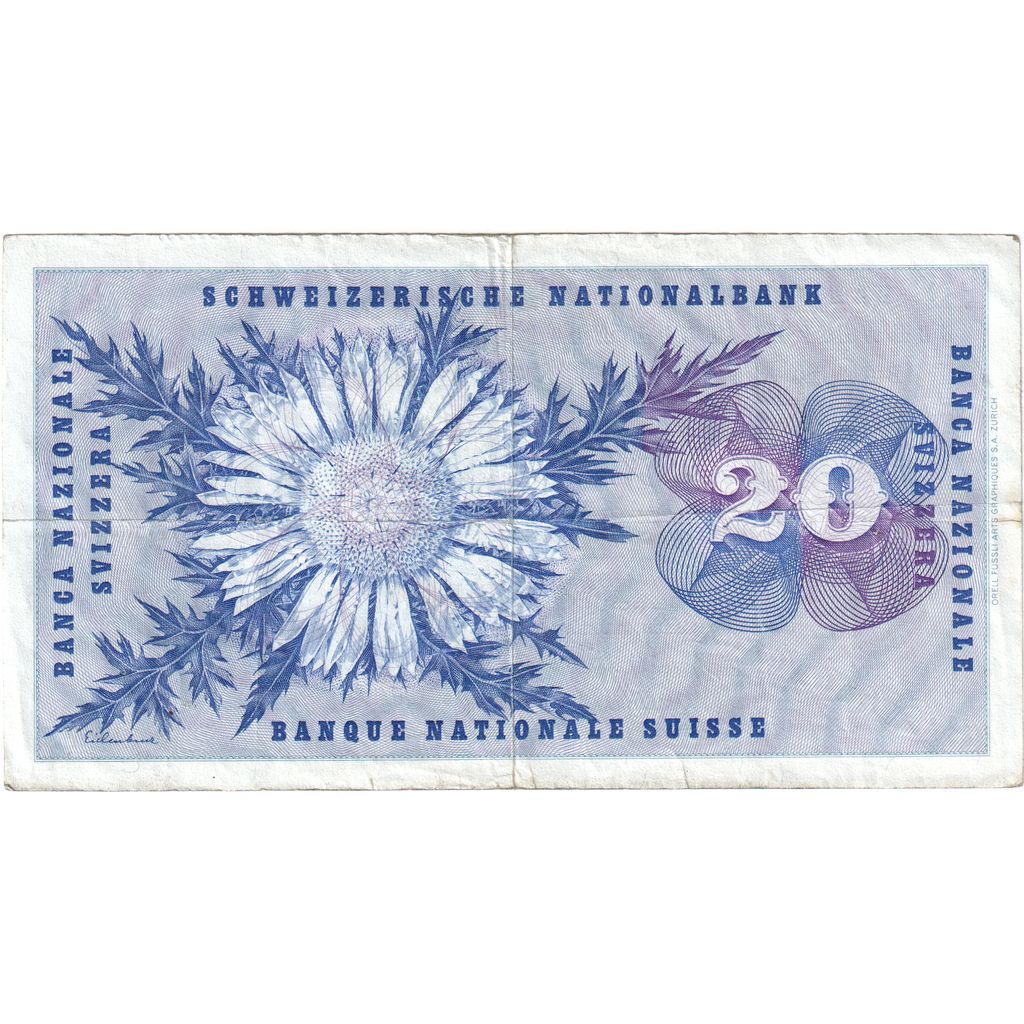 Švica, 
  
  20 frankov, 
  
  1971-02-10