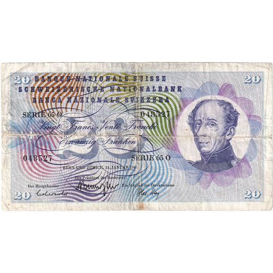 Švica, 
  
  20 frankov, 
  
  1969-01-15