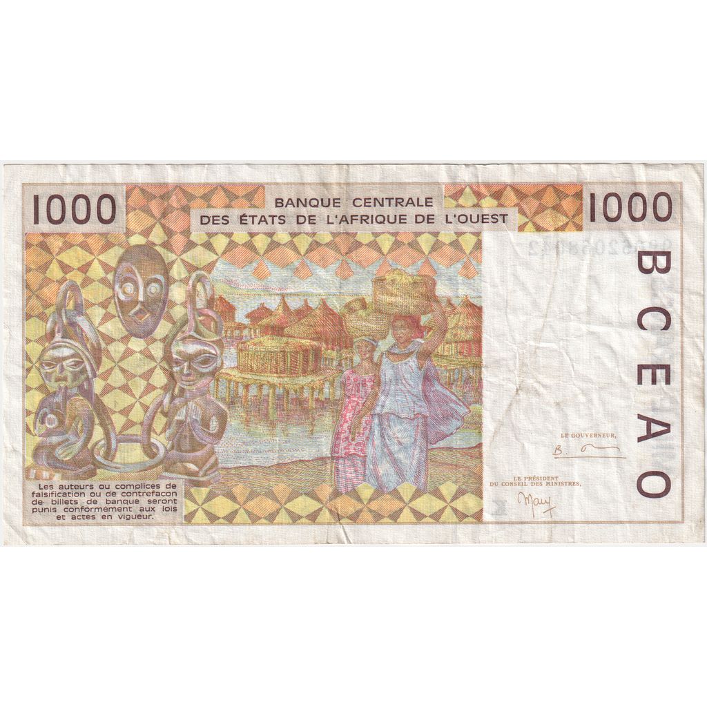 Zahodnoafriške države, 
  
  1000 frankov, 
  
  VF (30-35)