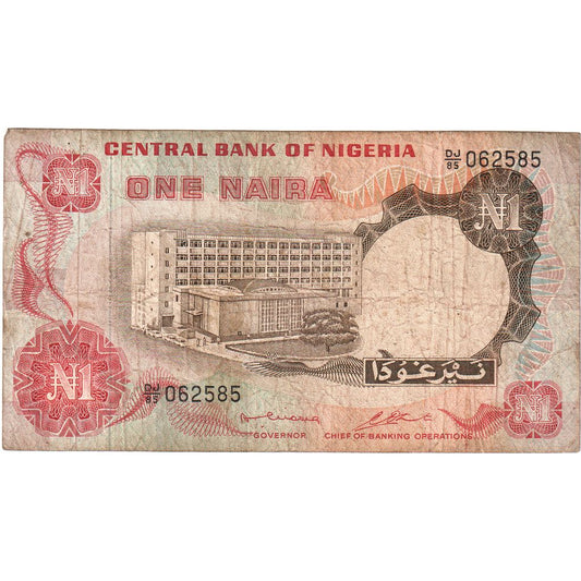 Nigerija, 
  
  1 Naira, 
  
  VG (8-10)