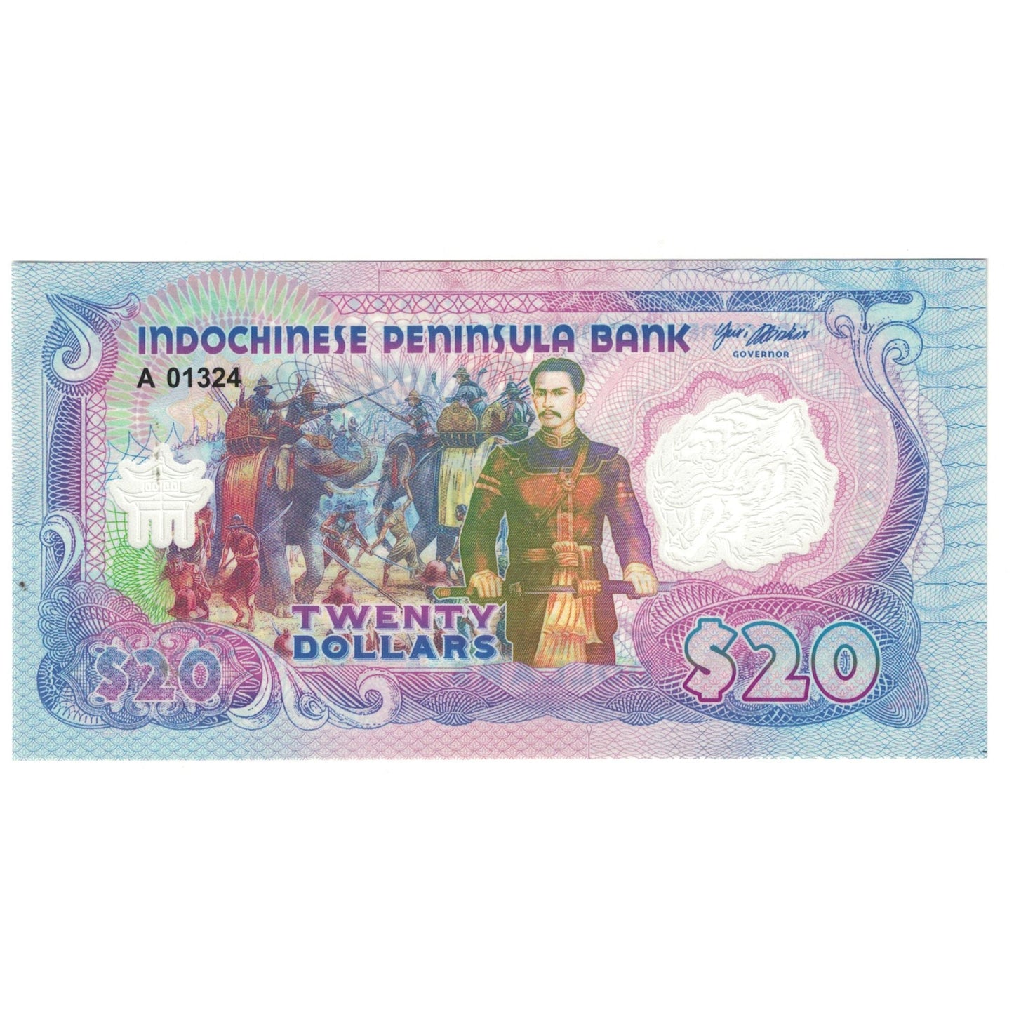 bankovec, 
  
  Indokina, 
  
  20 dolarjev