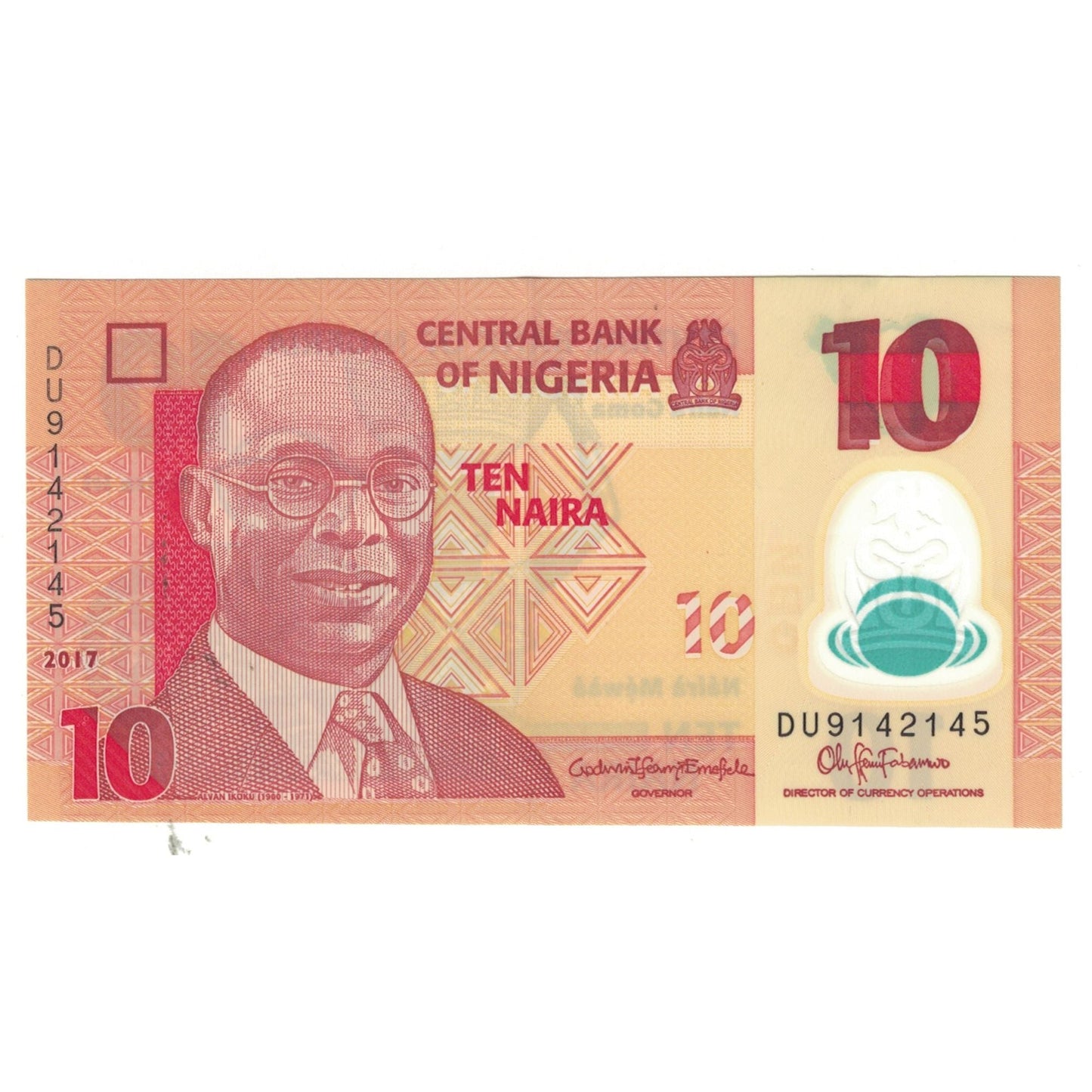 bankovec, 
  
  Nigerija, 
  
  10 Naira