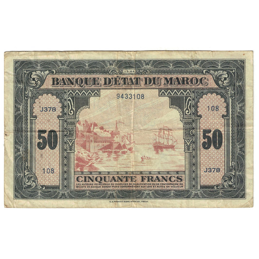 bankovec, 
  
  Maroko, 
  
  50 frankov