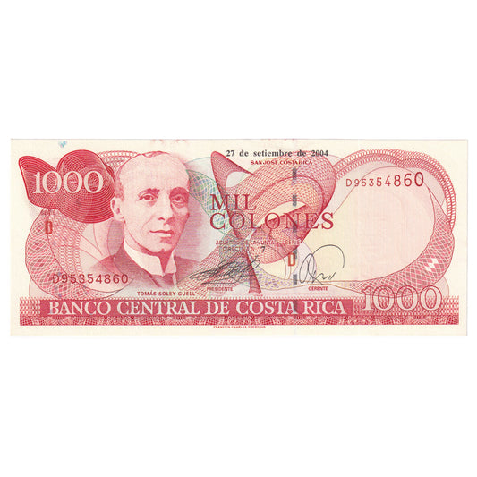 bankovec, 
  
  Kostarika, 
  
  1000 kolonov