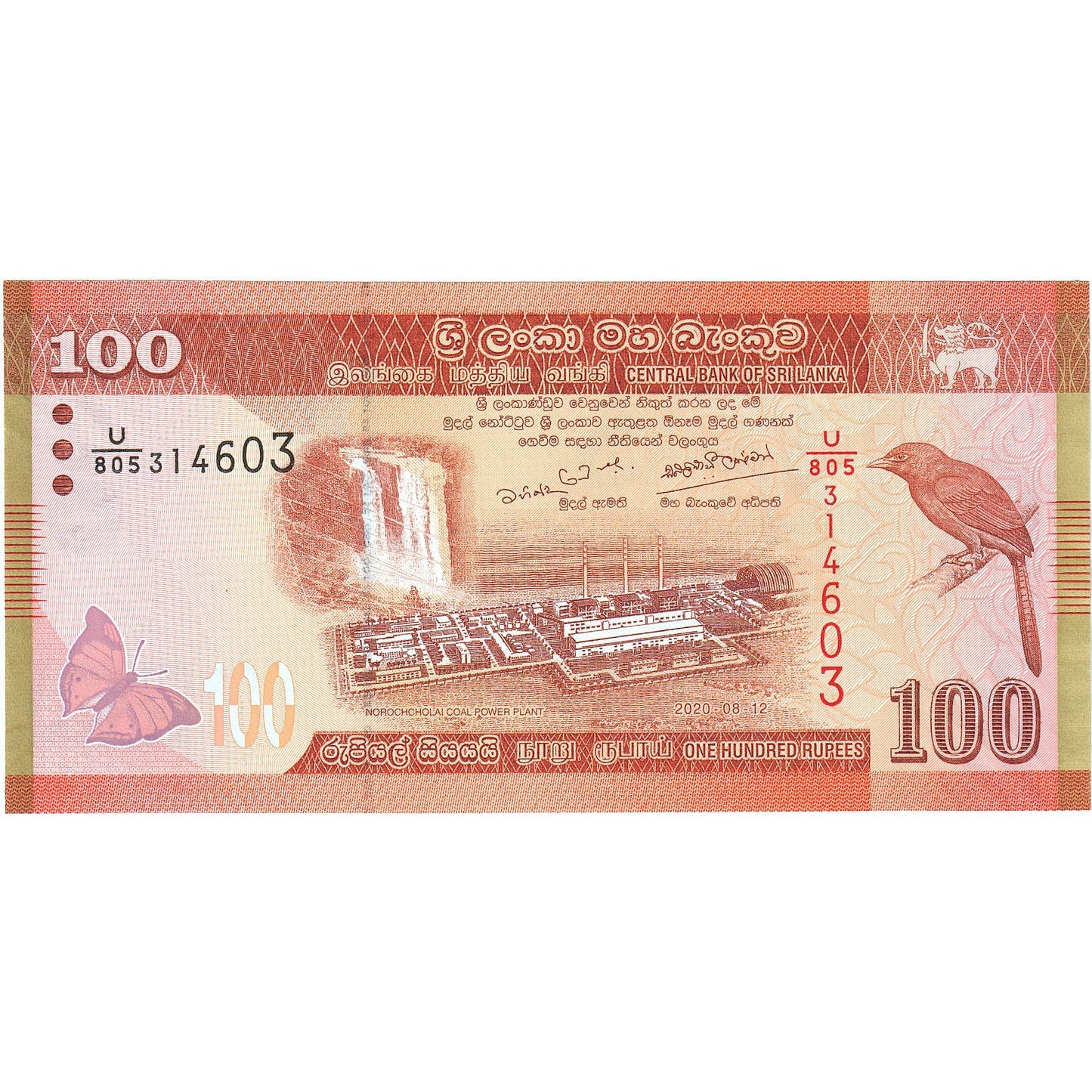 Šrilanka, 
  
  100 rupij, 
  
  2020